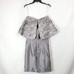 b. Michael Women Grey Off-Shoulder Dress Sz 8 alternative image