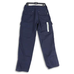 NWT Mens Navy Blue Flat Front Straight Leg Cargo Pants Size 34x34 alternative image