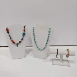 4pc Assorted Multicolored Bead Costume Jewelry Bundle