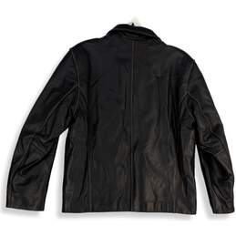 Marc New York Mens Black Leather Long Sleeve Full-Zip Biker Jacket Size Large alternative image