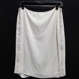 Ralph Lauren Women's White Leather Trim Skirt Size 6 alternative image