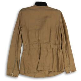Womens Brown Long Sleeve Flap Pockets Full-Zip Military Jacket Size 8 alternative image