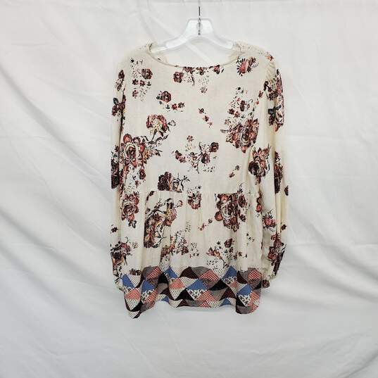 Maurices Beige Floral Patterned Long Sleeve Top WM Size M NWT image number 2