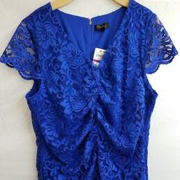 Thalia Sodi Laced Rouched Mermaid Dress - Royal Blue Size XXl alternative image