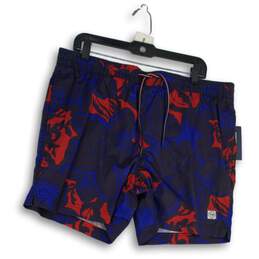 NWT Tommy Hilfiger Mens Multicolor Floral Elastic Waist Swimwear Trunk Shorts XL