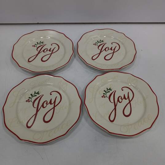 Set of 4 Better Homes Christmas Joy Plates image number 1