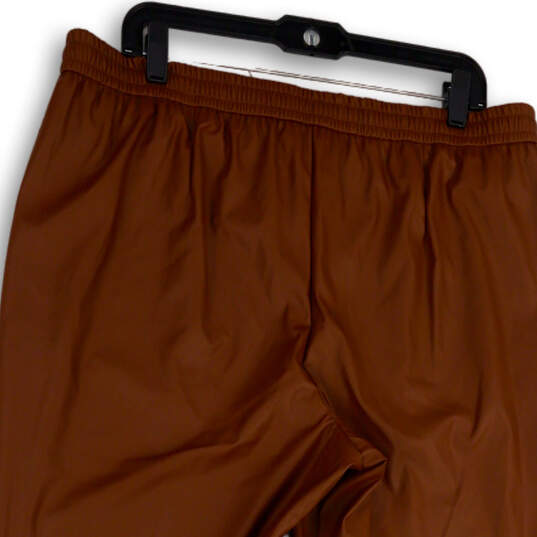 Womens Brown Flat Front Slash Pocket Drawstring Sweatpants Size X-Large image number 4