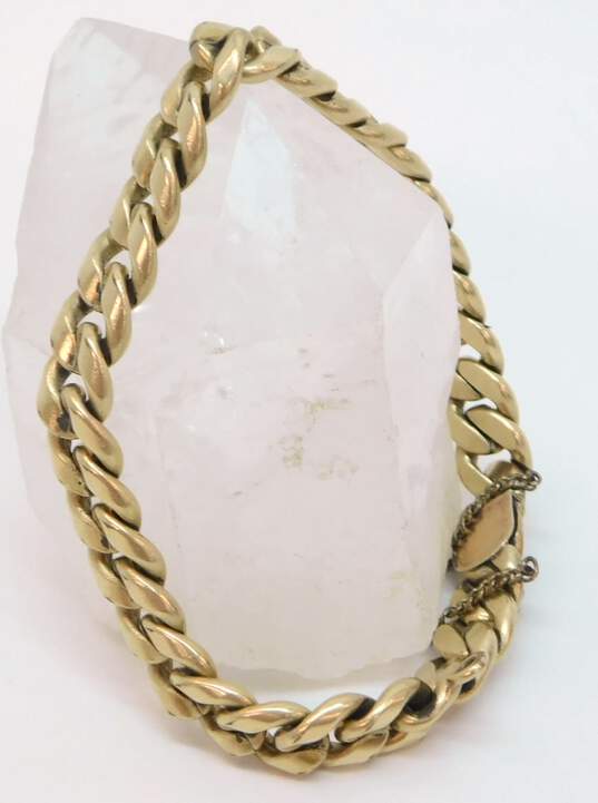 Fancy 10k Yellow Gold Chunky Chain Bracelet 32.5g image number 1