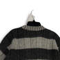 Womens Black Gray Knit Crew Neck Long Sleeve Pullover Sweater Size 52 image number 4