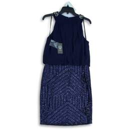 NWT Vince Camuto Womens Navy Blue Sleeveless Back Zip Sheath Dress Size 10 alternative image
