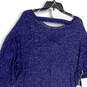 NWT Womens Blue Heather Long Sleeve Front Knot Pullover Shift Dress Size XL image number 4