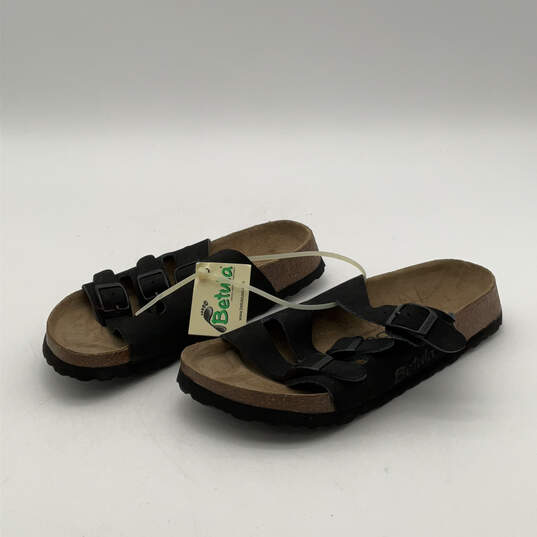 NWT Womens Black Open Toe Adjustable Strap Slip-On Slide Sandals Size 5 image number 3