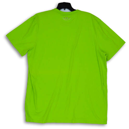 Mens Green Short Sleeve Crew Neck Stretch Heatgear Pullover T-Shirt Sz 3XL image number 2
