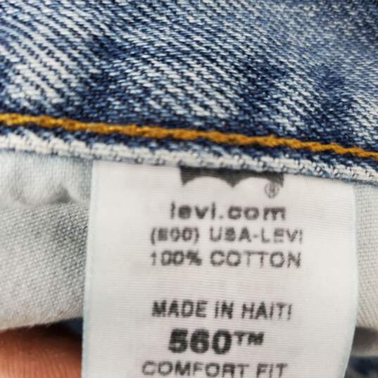 VTG Levi's 560 MN's Comfort Fit Cotton Blue Denim Jeans Size 31 x 34 image number 3