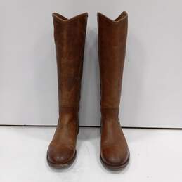 Frye Women's Cognac Leather Melissa Button 2 Boots Size 6.5