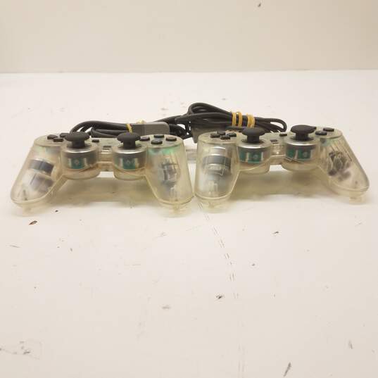 Sony PS1 controllers - Lot of 2, DualShock SPCH-1200 - Crystal image number 4