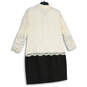 NWT Womens White Lace Pointed Collar Long Sleeve Shift Dress Size 16 image number 2