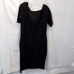 Wm Talbots Black Square Neckline Fitted Dress Sz 10 alternative image