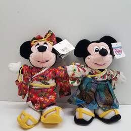 The Disney Store Mickey & Minnie Mouse Kimono Plush