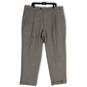 NWT Mens Tan Black Houndstooth Pleated Straight Leg Dress Pants Size 44x32 image number 3