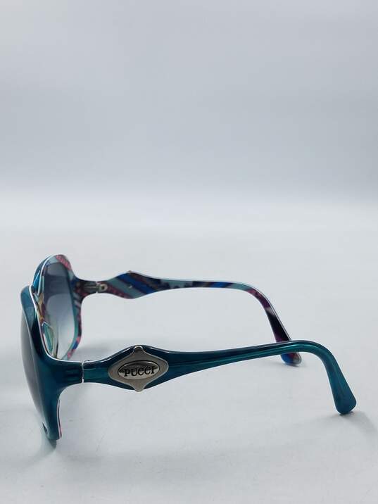 Emilio Pucci Teal Tinted Oversized Sunglasses image number 4