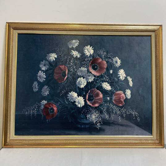 Gift of Flowers Print of Still Life by Hoffman Signed. Matted & Framed image number 1