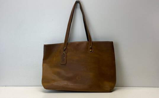 Polare Full Grain Leather Large Tote Brown image number 1