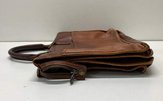 Unbranded Brown Leather Messenger Bag image number 4