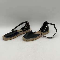 ASH Womens Black Beige Studded Adjustable Buckle Flat Espadrille Sandals Size 37 alternative image