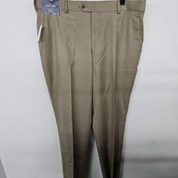 Stafford Tan Classic Fit Comfort Dress Flat Front Trouser