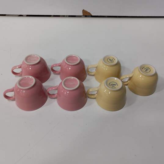 Fiesta Ware Pink & Yellow Teacups 7pc Lot image number 4