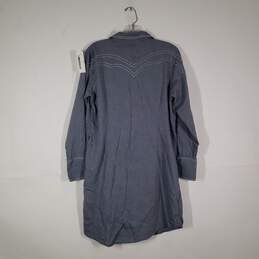 Womens Collared Long Sleeve Knee Length Button Front Shirt Dress Size Large alternative image
