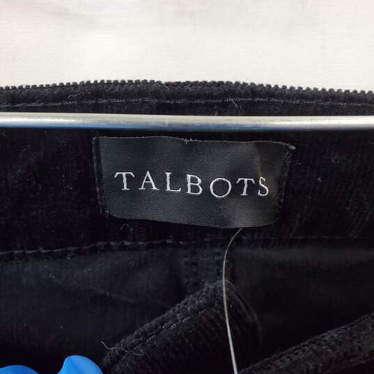 Talbots Black Corduroy Cotton Straight Leg Pant WM Size 16 NWT image number 4