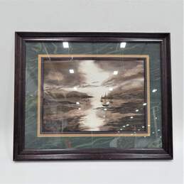 Marlene Butterworth Artist Signed Framed Nautical Maritime Seascape Painting Art