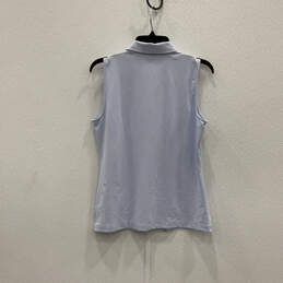 NWT Womens Blue Sleeveless Collared Button Placket Polo Shirt Size Medium alternative image