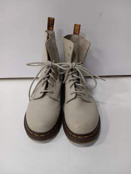 Dr. Martens Women's Pascal Beige Leather Boots Size 10