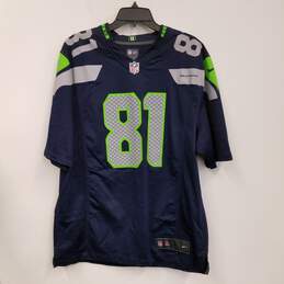 Mens Blue Seattle Seahawks Golden Tate #81 Football NFL Jersey Size Large