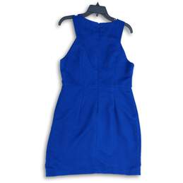 NWT Missguided Womens Blue Round Neck Sleeveless Back Zip Mini Dress Size 14 alternative image