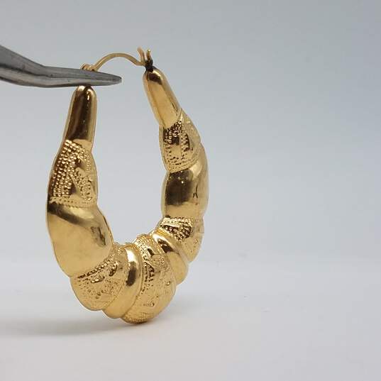 ON 14k Gold 2 Inch Earring Scrap No Pair 6.6g image number 4