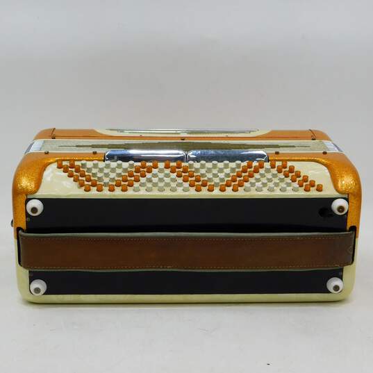 VNTG Cavalier Brand 41 Key/120 Button Gold Piano Accordion w/ Case (Parts and Repair) image number 4