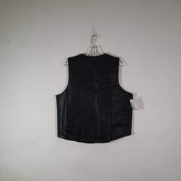 Mens Mid-Length Sleeveless Pockets Button Front Motorcycle Vest Size 46 alternative image