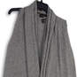 Womens Gray Open Front Sleeveless Shawl Collar Cardigan Sweater One Size image number 2