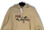 NWT Womens Beige Graphic Print Long Sleeve Pockets Pullover Hoodie Size 3XL image number 4