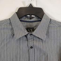 Armani Exchange Men's Gray Striped Button Up SZ M alternative image