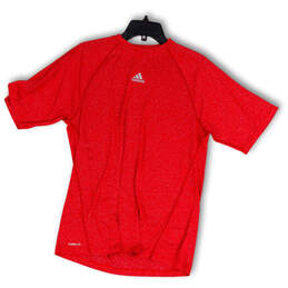 Mens Red Crew Neck Short Sleeve Stretch Pullover T-Shirt Size Medium