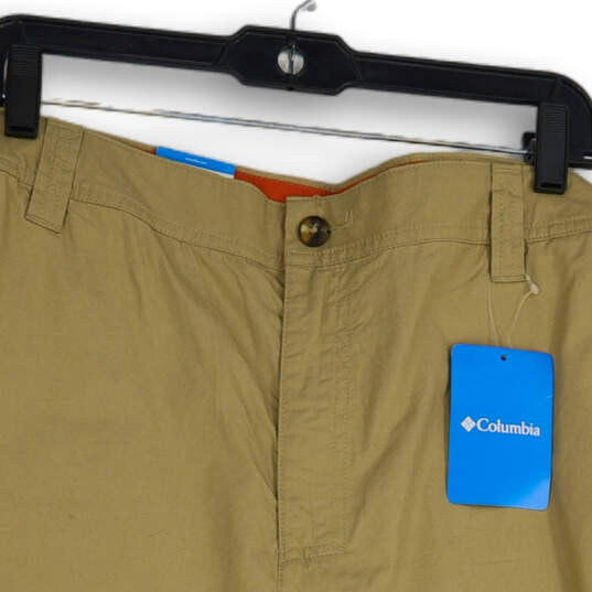 NWT Mens Tan Flat Front Slash Pocket Chino Shorts Size 42 R image number 3