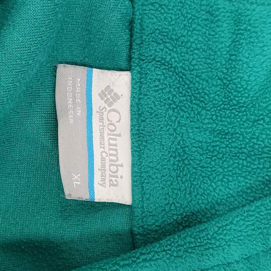 Womens Teal Long Sleeve Mock Neck Quarter-Zip Pullover Sweater Size XL Columbia image number 5