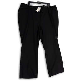 NWT Womens Black Classic Flat Front Flared Leg Ankle Pants Size 26