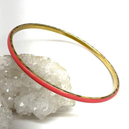 Designer J. Crew Gold-Tone Pink Enamel Round Shaped Fashion Bangle Bracelet