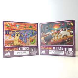 Lot of 2 Exploding Kittens Piece Puzzles